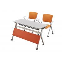China Foldable E1 Melamine Board Training Room Tables And Chairs With Castors factory