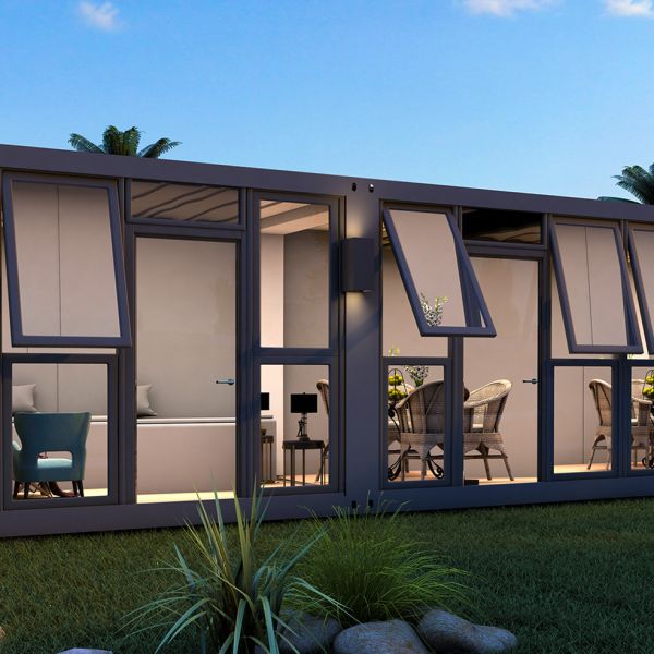Carport Movable Prefab Container House 20ft Shipping Container Cabin ...