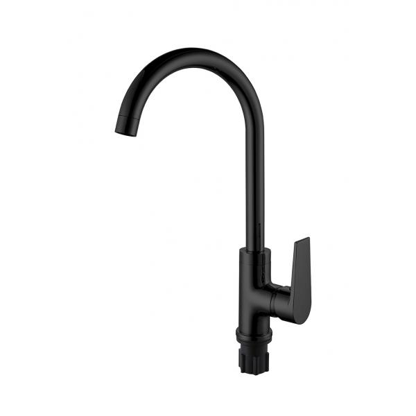 Quality Matt Black Brass Kitchen Sink Faucets Cold And Hot OEM Single Lever for sale