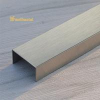 Quality ASTM Stainless Steel Tile Trim 10mm , Hairline Design Stainless Floor Trim 0 for sale