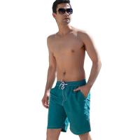 China Men's Quick Dry Woven Beach Pants Solid Color Five Minute Shorts Surf Swim Vacation factory