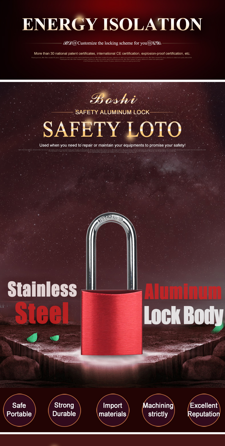 Aluminum Safety Padlock BD-A01, Loto Products with CE certification