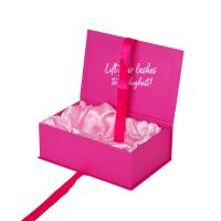 China Rigid Paper Pink Magnetic Gift Box Packaging Wig Hair With Ribbon factory