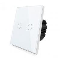 china 2 gang white toughened glass panel waterproof and fireproof touch sensor light switch