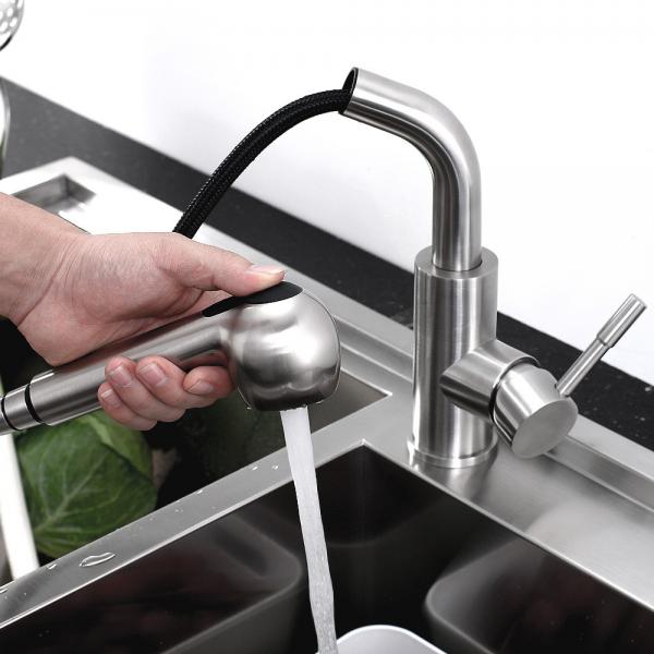 Quality SUS304 Stainless Steel Single Handle Pull Out Spray Tap With Two Function for sale