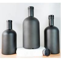 China Matt Black Glass Olive Oil Bottle with Wooden Cork 100ml 200ml 375ml 500ml 750ml 1000ml for sale