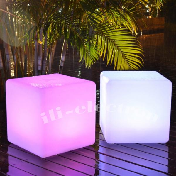 Quality Outdoor LED Light Cube Stool Colorful Waterproof For Foyer And Patio Decor for sale