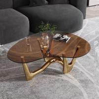 China Cuore Stainless Steel Tempered Glass Coffee Table factory