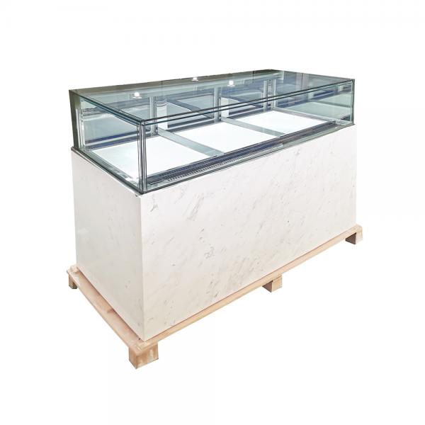 Quality Marble Base 2-8 Degree Chocolate Display Refrigerator Two Layers Drawer Type for sale