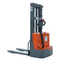 Quality Electric Wdith 850mm Walking 1.6M Straddle Pallet Lift Stacker for sale