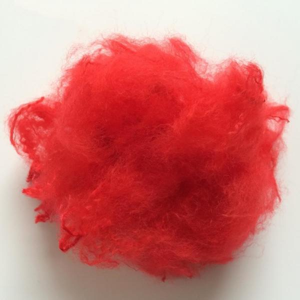 Quality 3Dx32MM Dope Dyed Red Recycled Polyester Staple Fiber For Artificial Fake Fur for sale