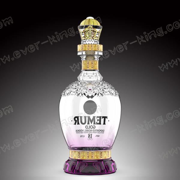 Quality 1300g Vodka Glass Personalised , 750ml Glass Spirit Bottles for sale