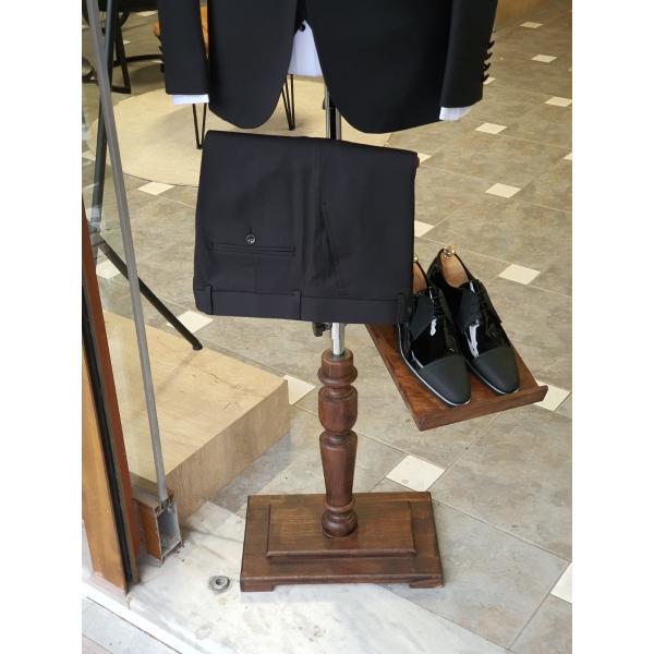 Quality Black Custom Tuxedo Suit 65% Viskon 35% Polyester With Velvet Collar Detail Vest for sale