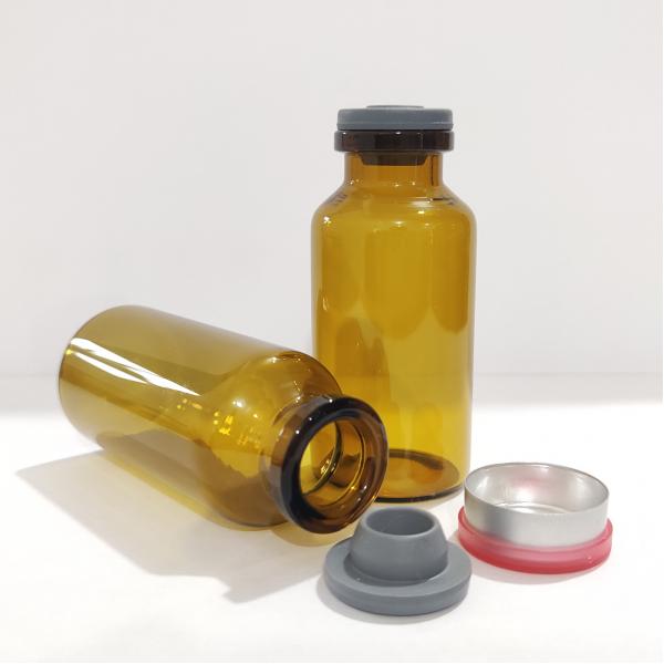 Quality Transparent Amber Tubular Glass Vials 15ml Glass Vials With Rubber Stopper for sale