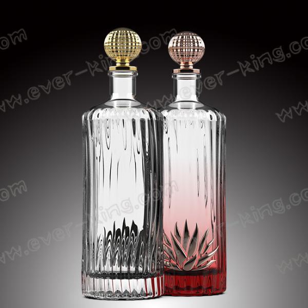 Quality Liquor Spirit Glass Bottle Logo Embossed Customized 750ml for sale