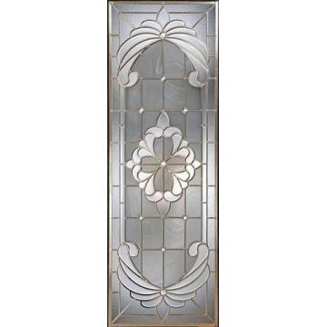 Quality 62in 31in Decorative Leaded Glass Coloured Glass Window Zinc Patina for sale