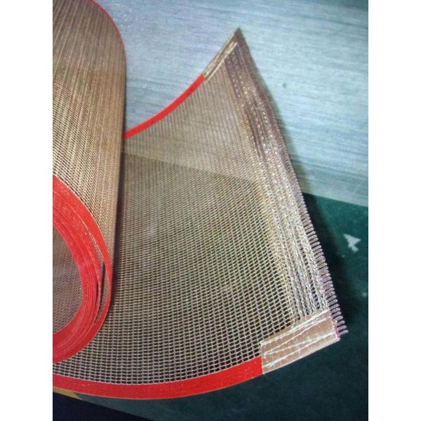 Quality Brown PTFE Coated Glassfiber High Temp Conveyor Belt Non Stick Surface for sale