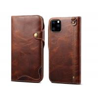 China Geniune leather flip phone case for 2019 iphone11 11Rro, 11MAX, plug-in card design for sale