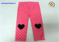 China Knee Heart Applique Cute Baby Girl Leggings Heart Printed Lycra Jersey Pant factory
