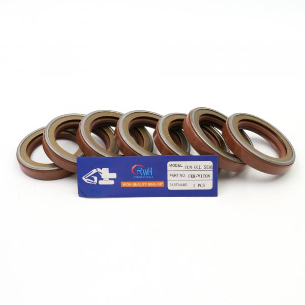 Quality Rubber / FKM TCN Hydraulic Oil Seal Brown Color For Excavator for sale
