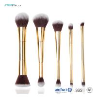 Quality 5pcs Gold Double Side ISO9001 Makeup Brush Gift Set for sale