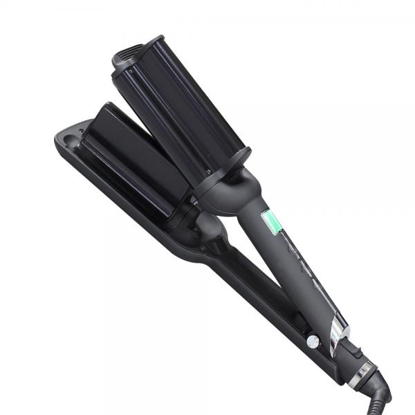 Quality Anti Scalding 22mm Beach Wave Triple Barrel Curling Iron Ceramic Ionic Hair Wand for sale