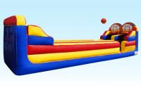 China PVC Inflatable Pull Match Run , Bungee Run With Basketball Hoops For Competition factory