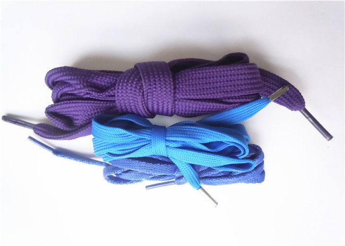 China Long Polyester Colored Elastic Shoe Laces , Waxed Shoe Laces Flat factory