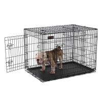 China Plastic Tray Thick Metal Dog Crate , Pet Metal Cage Iron Wire High Security factory
