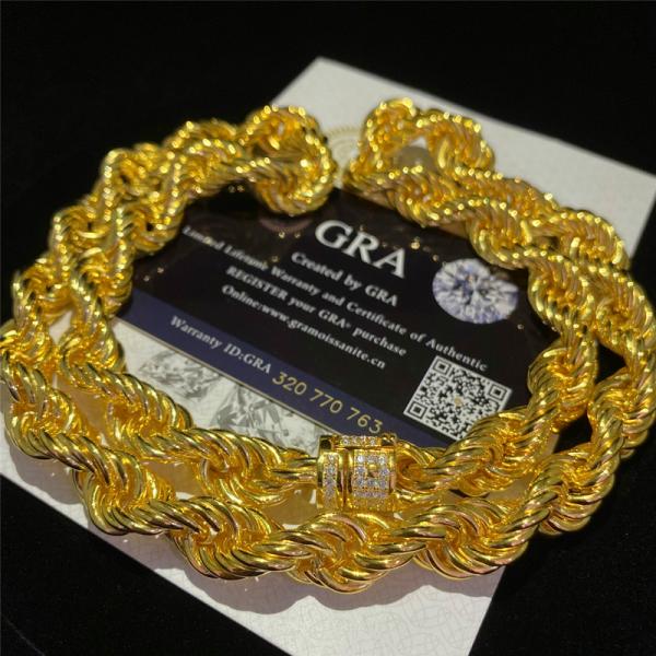 Quality GRA Miami Cuban Link Chain 11mm   14k Gold Cuban Link Chain With More Bling Shine for sale