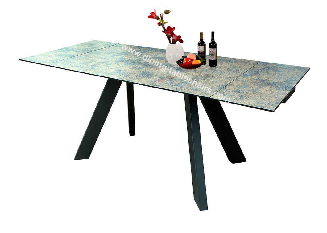 China Tempered Glass Extension Dining Table factory