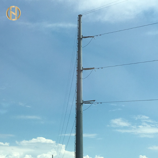 Quality 21M 69KV Galvanised Power Pole Galvanized Steel Post Wind Resistant for sale