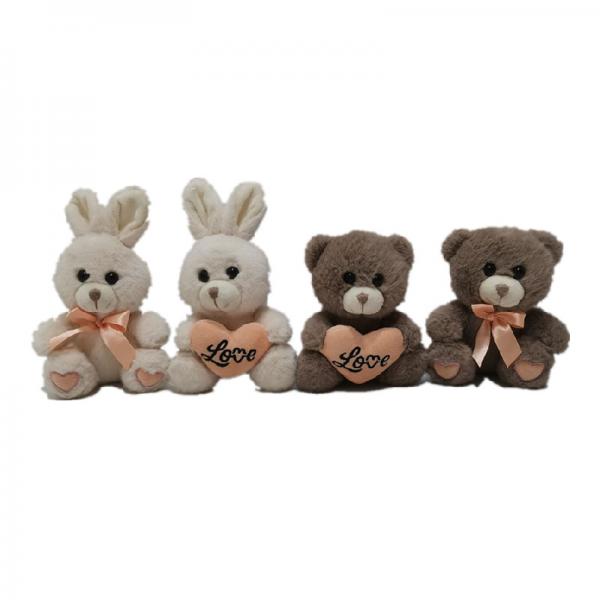 Quality 5.91in Grey BunnyValentines Day Plush Toys for sale