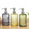 China Recyclable Glass Shampoo Bottles / Cylinder 500ml Liquid Glass Soap Bottle factory