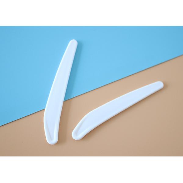 Quality 71.7mm White Plastic Spatula Spoon For Cosmetic Jar for sale