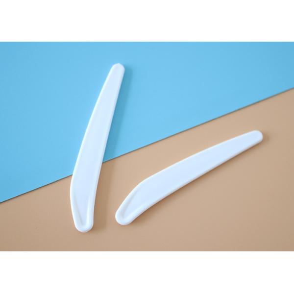 Quality 71.7mm White Plastic Spatula Spoon For Cosmetic Jar for sale