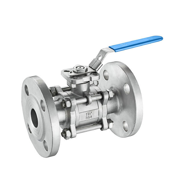 China 3 Piece Cast Stainless Steel Body Full Bore Ball Valve RF Flanged Ball Valve factory