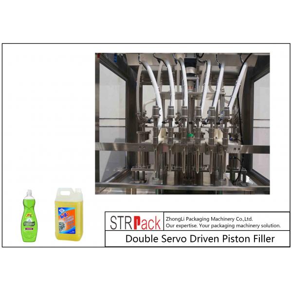 Quality Liquid Cleaner Linear 6 Heads Paste Filling Machine Double Servo Driven for sale