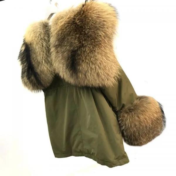 Quality High Quality Thick Warm Raccoon Fur Parka Jackets Fashion Winter Down Padded for sale