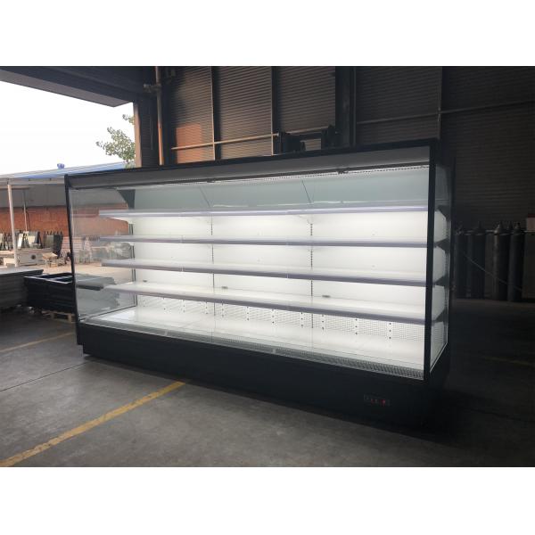Quality Fruits Display Commercial Open Display Fridge With Dual Air Curtain And Remote for sale