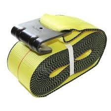 Quality 4 Inch Winch Strap With Flat Hook Heavy Duty Ratchet Strap WLL 5400lbs Flatbed for sale