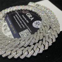 Quality 925 Sterling Silver Vvs Moissanite Cuban Chain Bracelet 14mm Miami Cuban Link for sale