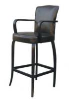 China Solid wood frame white pu/leather upholstery American style wooden barstool factory