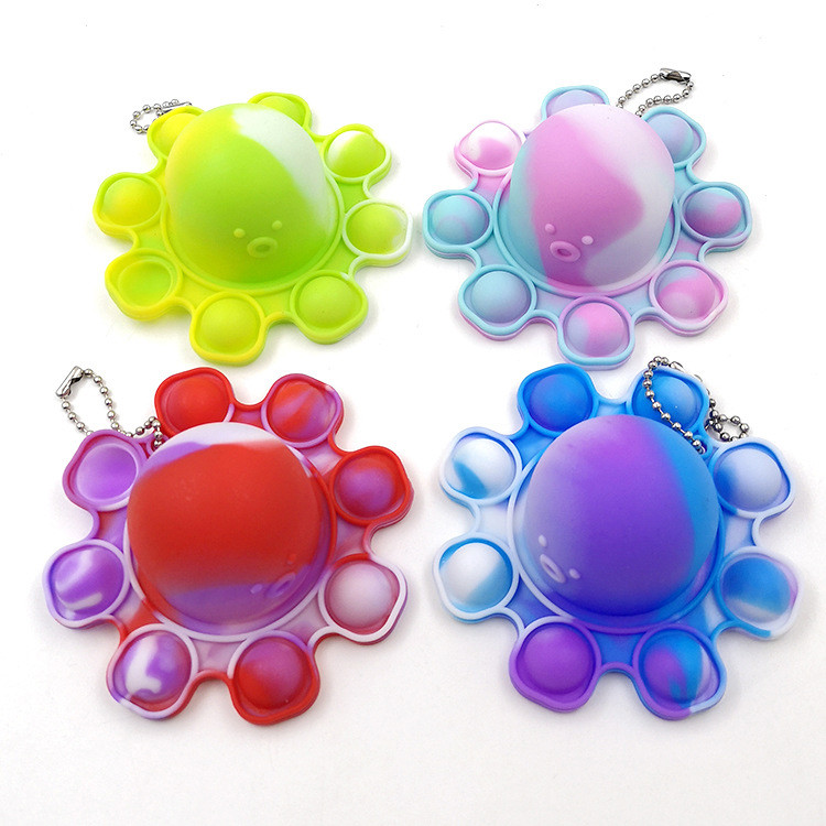 China Kids Silicone Octopus Toy Flip Tie Dye Squeeze Sensory To Relieve Emotional Stress for sale