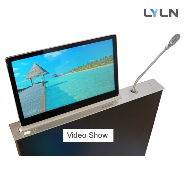Quality Motorized Retractable Monitor Integrated With Conference Discussion Unit, Microphone is retractable for sale