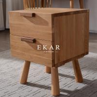 China Home Furniture 2 Drawers Oak Night Stand Wooden Bedside Tables factory