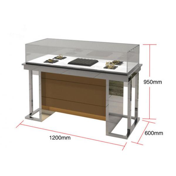 Quality Commercial Jewelry Display Cases , Stainless steel wooden Jewellery Counters for sale