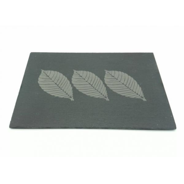 Quality Engrave Black Slate Placemats Coasters 30cm x 20cm With Logo Straight Edges for sale