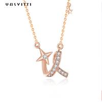 Quality 2g 17.7in Sterling Silver Jewelry Necklaces 18k Ceremony Twisted Gold Star Necklace for sale