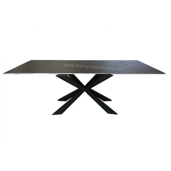 Quality Steel Tube Extension Dining Table , Rectangle Ceramic Top Dining Table for sale